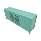 TV CONSOLE LATTICE 1.6M TURQUOISE WASH MQZ-28