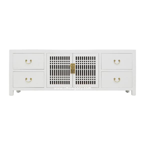 TV CONSOLE LATTICE 1.8M WHITE WASH MQZ-11