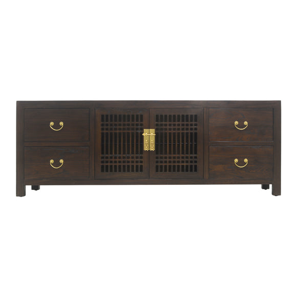 TV CONSOLE LATTICE 1.8M DARK WOOD MQZ-11