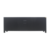 TV CONSOLE LATTICE W/ FLEUR BUTTERFLY 1.8M BLACK WASH MQZ-11