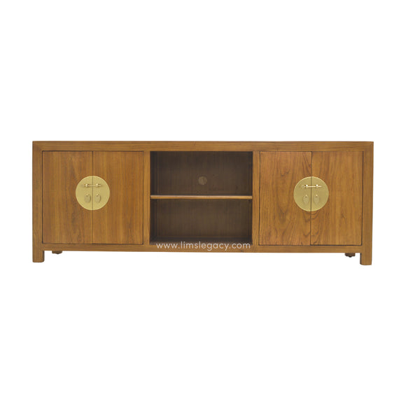 TV CONSOLE OPEN SHELVES ORIENT LIGHT WOOD MQZ-04