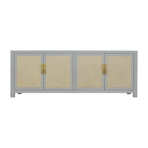 TV CONSOLE RATTAN 2DW4DR GREY WASH MQZ-300