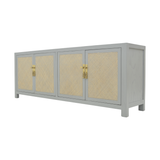 TV CONSOLE RATTAN 2DW4DR GREY WASH MQZ-300