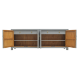 TV CONSOLE RATTAN 2DW4DR GREY WASH MQZ-300