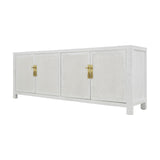 TV CONSOLE RATTAN 2DW4DR WHITE WASH MQZ-300