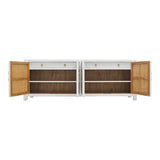 TV CONSOLE RATTAN 2DW4DR WHITE WASH MQZ-300
