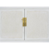 TV CONSOLE RATTAN 2DW4DR WHITE WASH MQZ-300