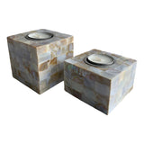 MOTHER OF PEARL TEALIGHT 4X4" SQUARE
