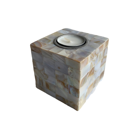 MOTHER OF PEARL TEALIGHT 4X4