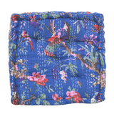 KANTHA SQUARE CUSHION PUFF NAVY CHRYSANTHEMUM