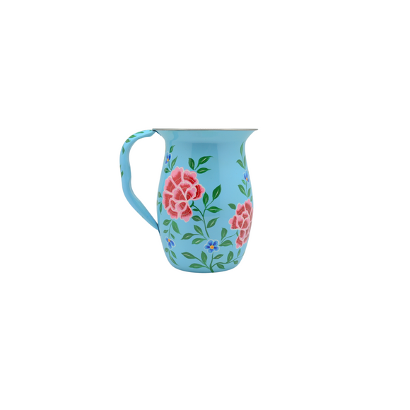 STEEL HANDPAINTED JUG 8” BLUE