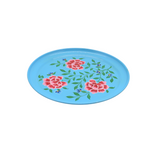 STEEL HANDPAINTED ROUND TRAY BLUE