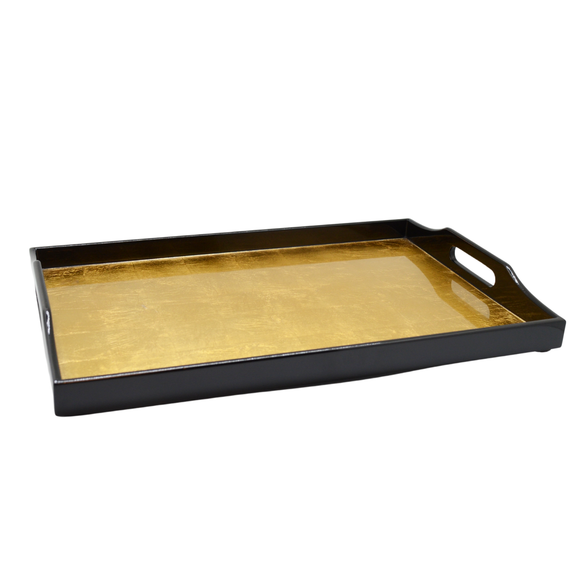 LACQUER REC. TRAY  PLAIN GOLD M