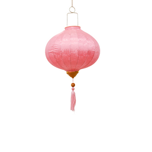 LANTERN VIETNAM BROCADE 30CM ROUND PINK