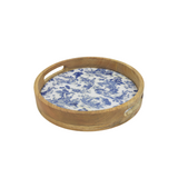 TRAY ROUND 12" BLUE & WHITE