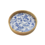 TRAY ROUND 12" BLUE & WHITE