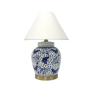 LAMP BLUE & WHITE BUTTERFLY