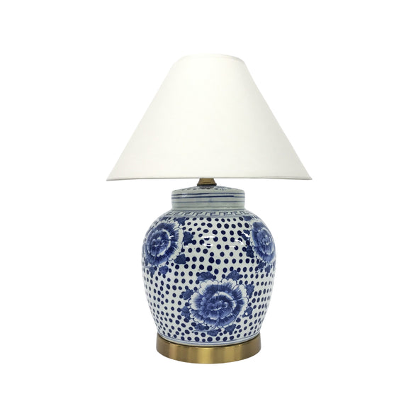 LAMP BLUE & WHITE PEONY