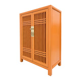 SHOE CABINET LATTICE 2DR TANGERINE MQZ-07
