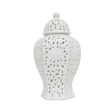 CUTWORK HEX JAR WHITE