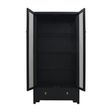 GLASS CABINET 2DW2DR BLACK WASH MQZ-16