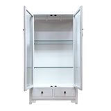 GLASS CABINET 2DW2DR WHITE WASH MQZ-16