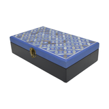 JEWELRY BOX SHELL COIN BLUE
