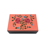 LACQUER RECT BOX PINK FLORAL M