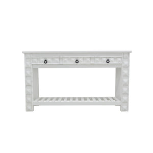WHITE CARVED WOODEN CONSOLE TABLE 3DW