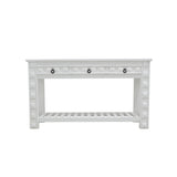 WHITE CARVED WOODEN CONSOLE TABLE 3DW