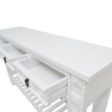 WHITE CARVED WOODEN CONSOLE TABLE 3DW