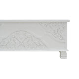 WHITE CARVED WOODEN STORAGE TRUNK #1
