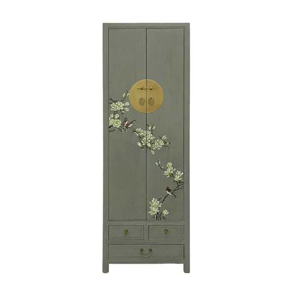 NARROW CABINET FLEUR GREY WASH MQZ-37