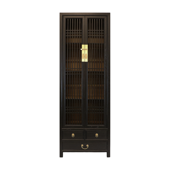 NARROW CABINET LATTICE BLACK WASH MQZ-12