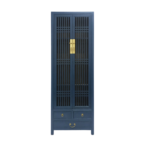 NARROW CABINET LATTICE BLUE WASH MQZ-12