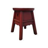 WOODEN STOOL FLORAL 1DW RED 5CH-025