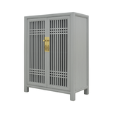 SHOE CABINET LATTICE 2DR GREY WASH MQZ-07