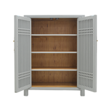 SHOE CABINET LATTICE 2DR GREY WASH MQZ-07