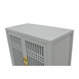 SHOE CABINET LATTICE 2DR GREY WASH MQZ-07