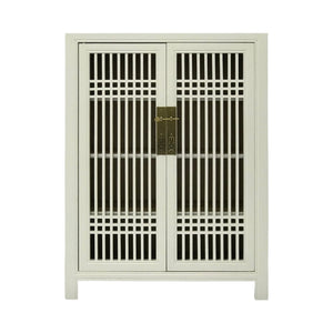 SHOE CABINET LATTICE 2DR WHITE WASH MQZ-07