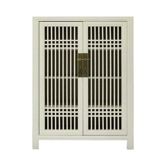 SHOE CABINET LATTICE 2DR WHITE WASH MQZ-07