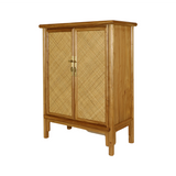 SIDE CABINET RATTAN 2DR NATURAL RAW MQ-02