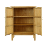 SIDE CABINET RATTAN 2DR NATURAL RAW MQ-02