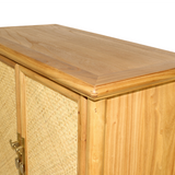 SIDE CABINET RATTAN 2DR NATURAL RAW MQ-02