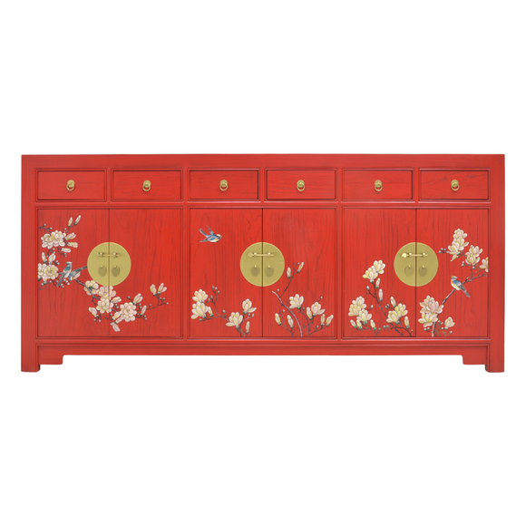 SIDEBOARD FLEUR 6DW6DR RED WASH MQZ-18