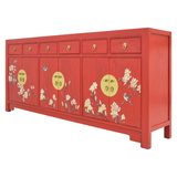 SIDEBOARD FLEUR 6DW6DR RED WASH MQZ-18