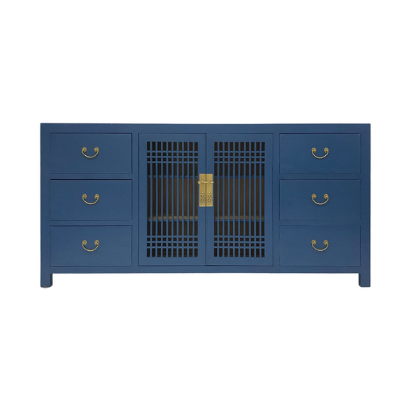 SIDEBOARD LATTICE 6DW2DR BLUE WASH MQZ-34