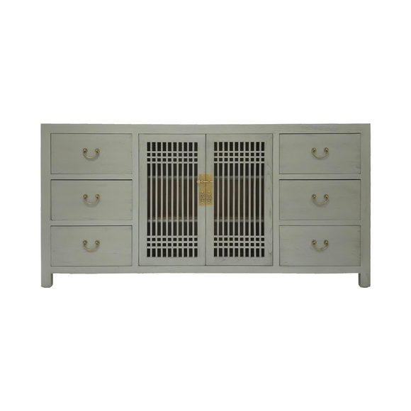 SIDEBOARD LATTICE 6DW2DR GREY WASH MQZ-34