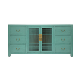 SIDEBOARD LATTICE 6DW2DR TURQUOISE WASH MQZ-34