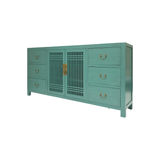 SIDEBOARD LATTICE 6DW2DR TURQUOISE WASH MQZ-34